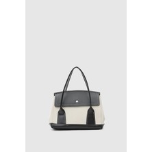 Shule Bags Suede Garnili Kanvas El ve Çapraz Siyah