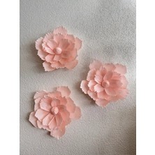 Maison Avf 3'lü Set Soft Pembe Italyan Krapon Kağıt Duvar Dekorasyonu Duvar Süsü - 40CM