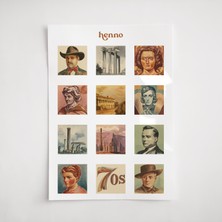 Henno Retro Insan Figürleri Sticker Seti (1 Adet A6) | Planlayıcı, Ajanda, Scrapbook Çıkartma