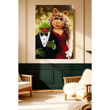 Mushen Studio Kermit Miss Piggy Romantik Muppets Kanvas Tablo Duvar Dekoru Sanat Eseri Çerçevesiz Ev Ofis