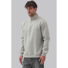 Mencod 9001 Erkek Yarım Fermuarlı Şardonlu 3 Iplik Sweatshirt Regular Fit