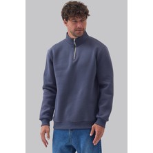Mencod 9001 Erkek Yarım Fermuarlı Şardonlu 3 Iplik Sweatshirt Regular Fit
