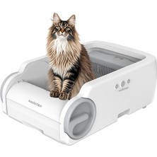 Haustier BLW02 Akıllı Otomatik Kedi Tuvaleti I Mobil Uygulama Kontrollü, Radar Sensör , Otomatik Temizleme,  Geniş Hazne Açık Tasarım