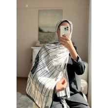 Buscarfs Siyah Beyaz Ithal Ipek Şal