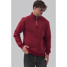 Mencod 9001 Erkek Yarım Fermuarlı Şardonlu 3 Iplik Sweatshirt Regular Fit