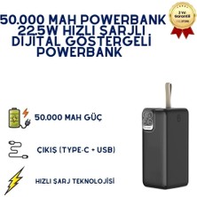 Hızlı Store P32-5 50.000 mAh Powerbank 22.5W Hızlı Şarjlı Dijital Göstergeli Taşınabilir Şarj Cihazı