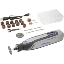 Dremel 8150-20 Akülü Gravür Taşlama Makinesi ve Çok Amaçlı El Motoru, 7.2V Kömürsüz Motor Usb-C Şarjlı 20 Parça Aksesuarlı - F0138150JA
