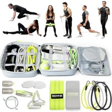 Calperia 9'u 1 Arada Spor Salonu Çantası, Direnç Bantları ve Egzersiz Ekipmanları ile Pratik