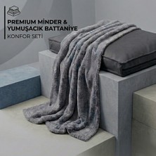 Brt Pet Yumuşacık Kedi Köpek Yatağı Konfor Seti - 50X70 cm Premium Minder & Battaniye