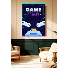 Mushen Studio Game Time Retro Kumanda Konsol Kanvas Tablo Neon Duvar Dekoru Sanat Eseri Çerçevesiz Ev Ofis
