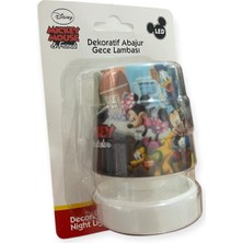 Huzur Elektrik Nisa Luce Lisanslı LED Mini Abajur Mickey Mouse 2x1,5 Ledli Pilli Gece Lambası