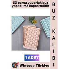 Wintoup #buzkalıbı Soğuk Kahve Içecek Detoks Kokteyl 33 Adet Kapasiteli Pratik Yuvarlak Buz Yapma Kalıbı 17 x 10 cm