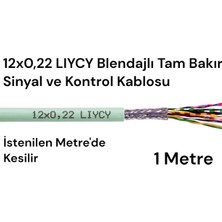 Kablo Türk 12X0,22 Lıycy Blendajlı Tam Bakır Sinyal ve Kontrol Kablosu 1 Metre