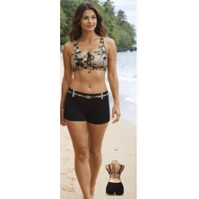Hopeful Design Kadın Şortlu Çiçek Desenli Bikini Takım