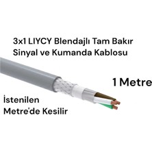 Kablo Türk 3x1 Lıycy Blendajlı Tam Bakır Sinyal ve Kontrol Kablosu 1 Metre