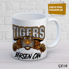 Birsence Kaplan Tiger Figürlü Kişiye Özel Kupa  Bardak.