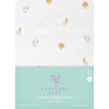 Casadora Baby Safari %100 Pamuk Saten Çocuk Lastikli Çarşaf 100 x 200 cm