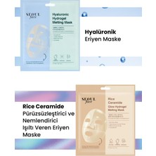 Dermal Hyalüronik ve Pirinç Nemlendirici Pürüzsüzleştirici Eriyen Maske Seti Kore Maske Seti 34 Gr.