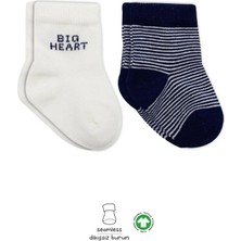 Twin Store 2'li Big Heart Penye Soket Çorap 10117 Lacivert