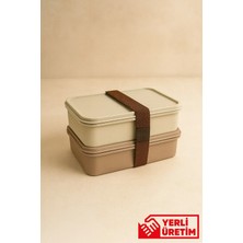 Gugga Terra - 2 Katlı Lunchbox Kuşaklı Yemek Saklama Kabı Beslenme Kutusu 750 ml