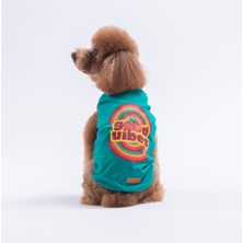 Pawstar Green-Yeşil Good Vibes Tişört Kedi Köpek Tişörtü-Kedi Köpek Kıyafeti