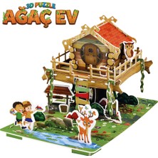 Egev Çocuk 3 Boyutlu Ağaç Ev Puzzle - Yaratıcı ve Eğitici Yapboz