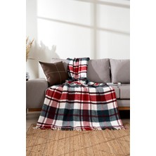 Koza Home Fiona Kırmızı Ekose Throw Tv Battaniyesi 130X170 15050