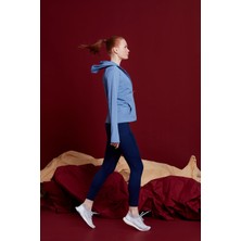 Yoga Zero Ully Sweatshirt Seamless Teknolojisi Rahat Kesim Cepli Mavi