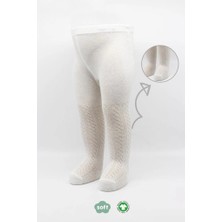 Twin Store Tekli Zikzak Kabartma Penye Külotlu Çorap BS50108 Ekru