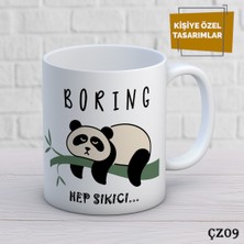 Birsence Panda Çizgi Film Karakterli Kişiye Özel Kupa  Bardak.