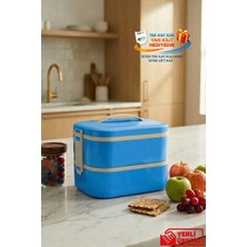 Gugga Tier - 2 Katlı Çelik Hazneli Sızdırmaz Kapaklı Lunchbox 1300 ml