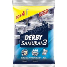 3 Adet Derby Samurai 3 Tıraş Bıçağı 14 Lü Poşet (10 + 4)