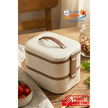 Gugga Tier - 2 Katlı Çelik Hazneli Sızdırmaz Kapaklı Lunchbox 1300 ml