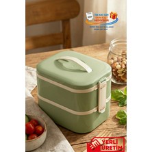 Gugga Tier - 2 Katlı Çelik Hazneli Sızdırmaz Kapaklı Lunchbox 1300 ml