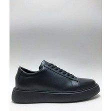 Tria Polo Hakiki Deri Hafif Bağcıklı Kalın Taban Siyah Sneaker Erkek Ayakkabı C-91200246TRIA