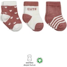 Twin Store 3'lü Penye Cute Stars Soket Çorap BS10115 Pudra