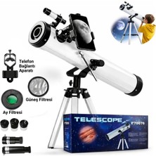Özgürce Yüksek Performanslı 76MM 700MM Reflektör Teleskop ile Profesyonel Ay Gözlemi