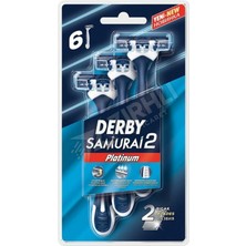 3 Adet Derby Samurai Platinum 2 Bıçaklı 6 Lı Blister