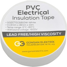 Gunsan Günsan Beyaz Elektrik Izolasyon Bandı - Tekli