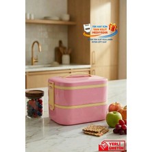 Gugga Tier - 2 Katlı Çelik Hazneli Sızdırmaz Kapaklı Lunchbox 1300 ml