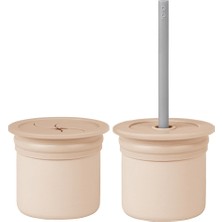 Twin Store Ham+Hüp Pipetli Silikon Bardak Seti Bubble Beige / Powder Grey