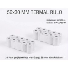 56X30 Termal Pos Rulosu - Tozsuz Cihaz Dostu Net Baskı - 20'li ve 30'lu Avantajlı Set Seçenekli