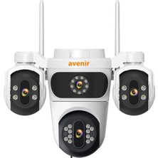 Avenir AV-S323 3 Kameralı Wifi 6mp 360 Dönebilen Sesli Gece Görüşlü Kamera
