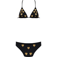 Lovekini Amora Black Kids Bikini With Gold Embroidery Details