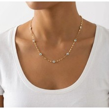My Balli Store Nazar Boncuklu Atlın Renkli Çelik Kolye
