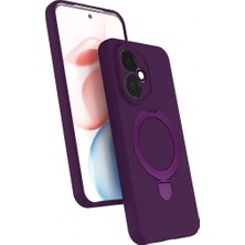 M.TK Moveteck Honor 400 Kılıf Magsafe Halkalı Extra Standlı Içi Kadife Yumuşak Renkli Silikon