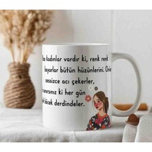 Weiler Riger Hüzünleri Boyayan Kadın 330ML WR-KK108 - Hediye Premium Porselen Kupa Bardak; Canlı Renk Detaylı