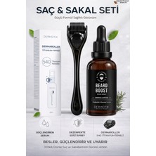Dermotik Seyrek Saç Sakal Serumu ve 540 Iğneli Dermaroller 1 mm Dezenfektan Seti – Saç Sakal Bakım Aleti