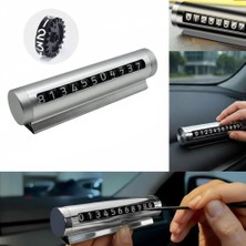 Hobibahçem Luxury Araç Içi Torpido Üstü Çevirmeli Telefon Park Numaratörü Park Tel 10.5x2.7cm Gri