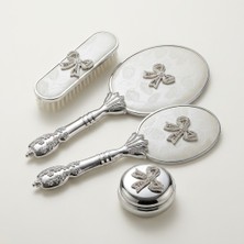 Ceyyiz Camomile Taşlı Kurdele Silver Ayna Fırça Seti